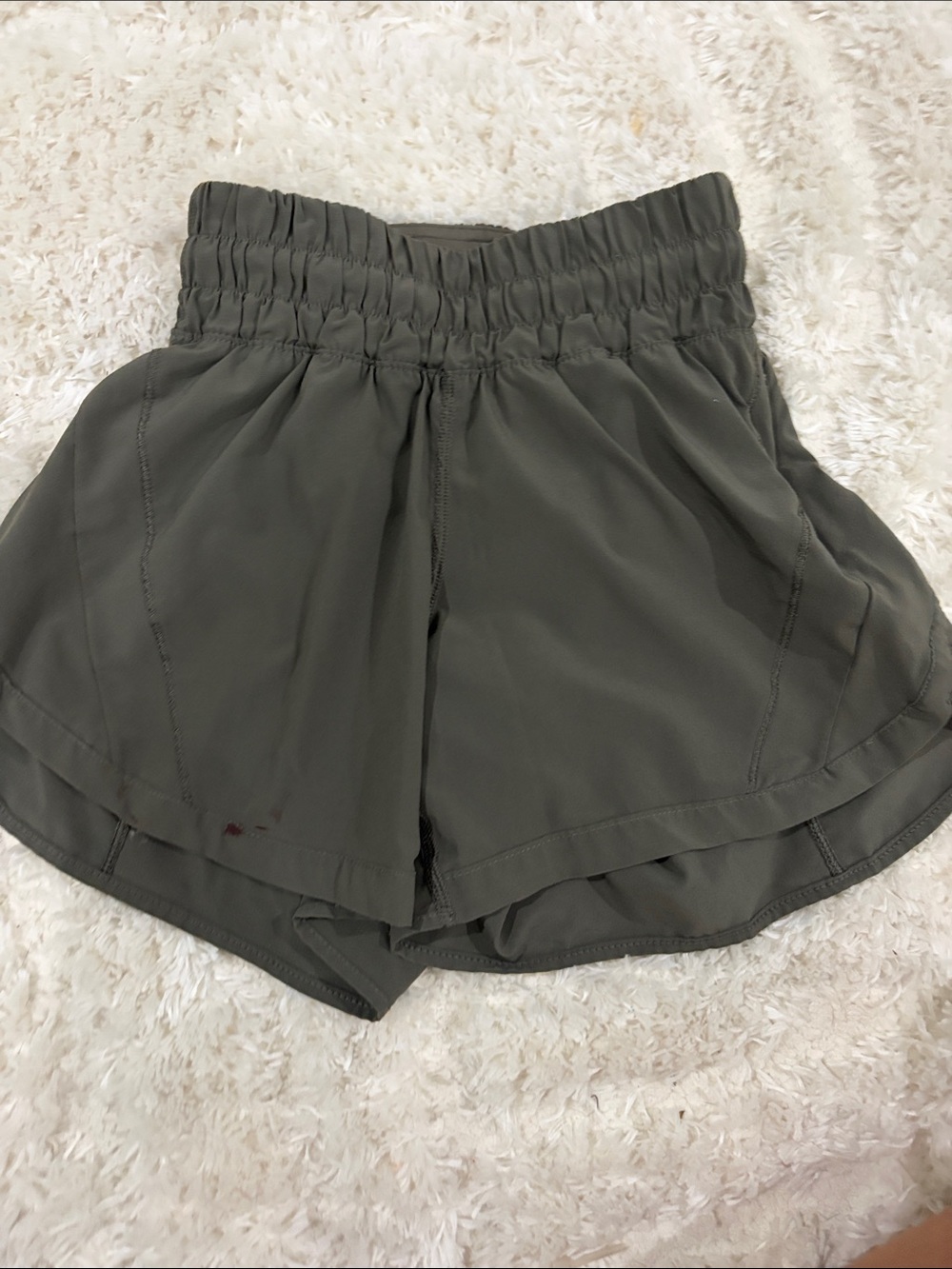 Lululemon Women's Olive Green Athletic Shorts - Elastic Waist